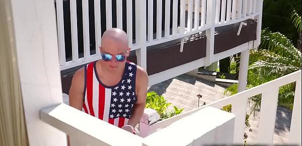  Horny stepson Zac Wild cant resist but to fuck her hot stepmom Richelle Ryan when he saw her in her American flag bikini as they celebrate 4th of July.